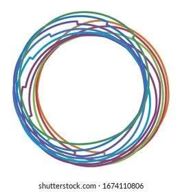 Colored circular and radial abstract mandalas, motifs, decoration design elements. Generative geometric and abstract art shapes