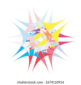 Colored circular and radial abstract mandalas, motifs, decoration design elements. Generative geometric and abstract art shapes