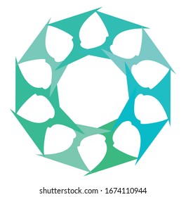 Colored circular and radial abstract mandalas, motifs, decoration design elements. Generative geometric and abstract art shapes