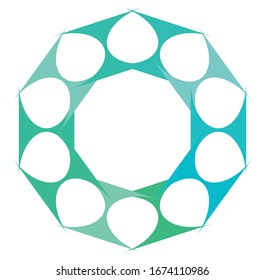 Colored circular and radial abstract mandalas, motifs, decoration design elements. Generative geometric and abstract art shapes