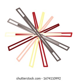 Colored circular and radial abstract mandalas, motifs, decoration design elements. Generative geometric and abstract art shapes