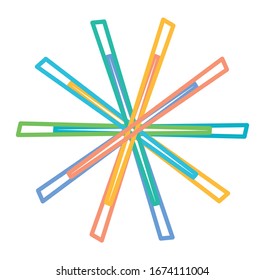 Colored circular and radial abstract mandalas, motifs, decoration design elements. Generative geometric and abstract art shapes