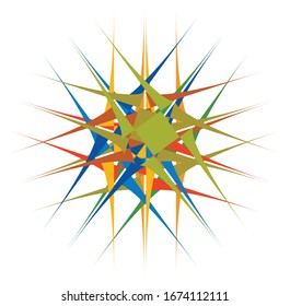 Colored circular and radial abstract mandalas, motifs, decoration design elements. Generative geometric and abstract art shapes