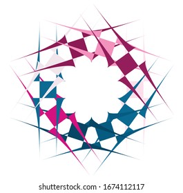 Colored circular and radial abstract mandalas, motifs, decoration design elements. Generative geometric and abstract art shapes
