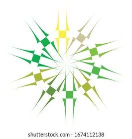 Colored circular and radial abstract mandalas, motifs, decoration design elements. Generative geometric and abstract art shapes