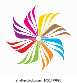 colored circular wings with isolated