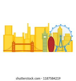 Colored cityscape of London