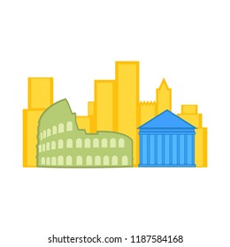 Colored cityscape of Rome