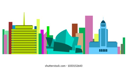 Colored cityscape of Sydney