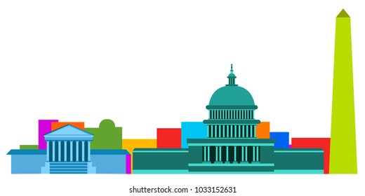 Colored cityscape of Washington