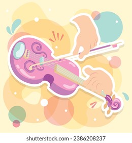 Colored classical music style concept background Vector