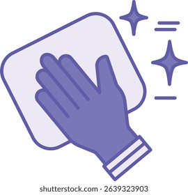 Colored Clean Icon. Vector Illustration. House Cleaning. Human Hand Wiping Dust With Rag. Hygiene Concept