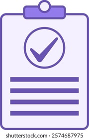Colored Clipboard Icon. Vector Icon. Checklist with Checkmark. Office Concept