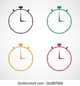Colored clock icon for your design. stopwatch