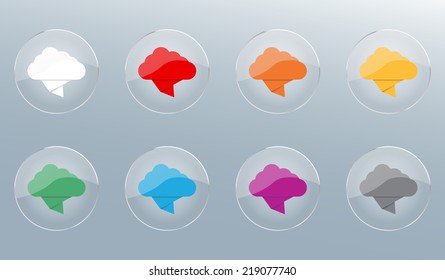 Colored clouds in glass circles - mood presentation
