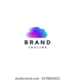 Colored Clouds Speed ​​Lines Logo Design. High Speed ​​Color Clouds Logo Design.