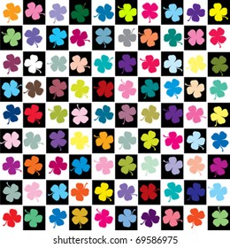 Colored clovers background