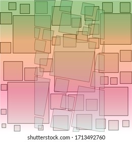 A colored cluster of squares stacked on top of each other. Some of the figures are cut off.