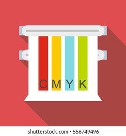 Colored cmyk picker icon. Flat illustration of colored cmyk picker vector icon for web