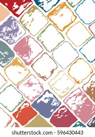 Colored cobbled stones pattern on white base