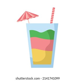 colored coctail design over white