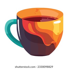 vector de taza de café de color sobre blanco