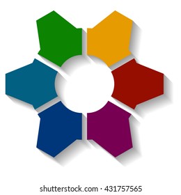 colored cogwheel infographics, isolated separated cogwheel with shade