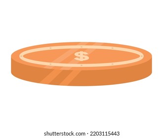 colored coin design over white