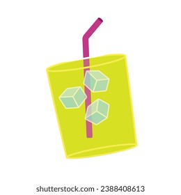 Colored cold summer beverage sticker icon Vector