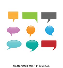 Colored collection shapes of bubbles. Full color bubble word vector