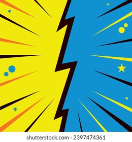 Colored comic book page with halftone effect Vector illustration