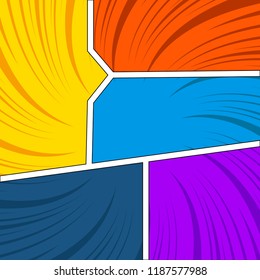 Colored comic pages with halftone effects