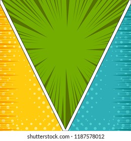 Colored comic pages with halftone effects