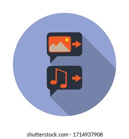 colored communication long shadow icon. Simple color vector of web icons for ui and ux, website or mobile application