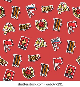 Colored Communism concept icons pattern