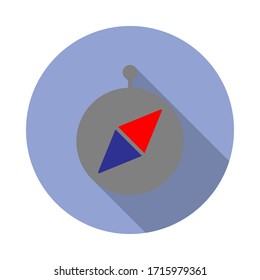 colored compass long shadow icon. Simple color vector of web icons for ui and ux, website or mobile application