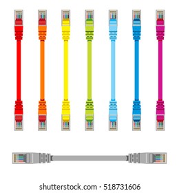 Colored Computer Network Cables.