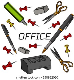 Colored concept of creative office room interior