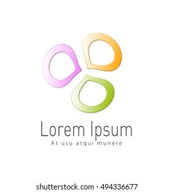 Colored conceptual and abstract logo with a concept of convergence or encounter