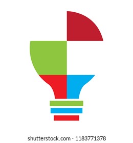 Colored conceptual idea lightbulb