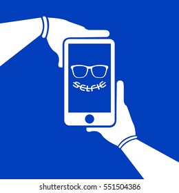 Colored conceptual selfie graphic design, Vector illustration