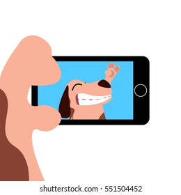 Colored conceptual selfie graphic design, Vector illustration