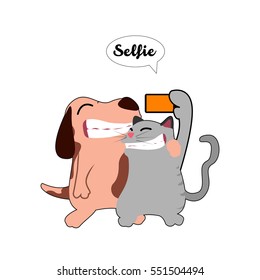 Colored conceptual selfie graphic design, Vector illustration