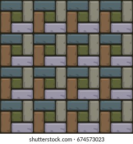 Colored Concrete paving slabs surface. Vector Seamless texture