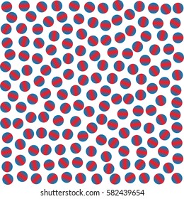 colored confetti. circles red blue gradient. balls background. vector illustration