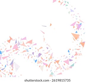 Colored Confetti Festive Vector White Background. Carnival Particles Poster. Spiral Decoration Illustration