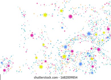 Colored confetti. Illustration of a drop of shiny particles. Decorative element. Luxury background for your design, cards, invitations, gift, vip. 