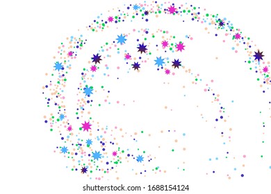 Colored confetti. Illustration of a drop of shiny particles. Decorative element. Luxury background for your design, cards, invitations, gift, vip. 