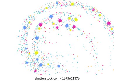 Farbige Konfetti. Illustration eines Tropfens glänzender Partikel. Dekoratives Element. Luxuriöser Hintergrund für Ihr Design, Karten, Einladungen, Geschenk, Vip. 