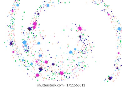 Farbige Konfetti. Illustration eines Tropfens glänzender Partikel. Dekoratives Element. Luxuriöser Hintergrund für Ihr Design, Karten, Einladungen, Geschenk, Vip. 